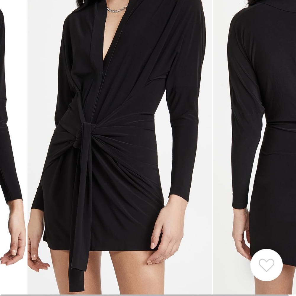 Norma Kamali Mini Tie Front Jersey Dress